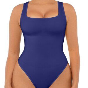 FeelinGirl Bodysuit for Women Seamless Square Neck Tummy Control Compression